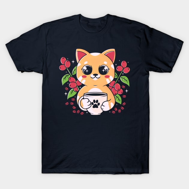 Coffee Cat T-Shirt by Eoli Studio